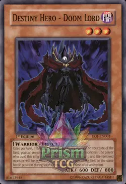 1st Ed Destiny HERO - Doom Lord EOJ-EN001 Yugioh - Image 1