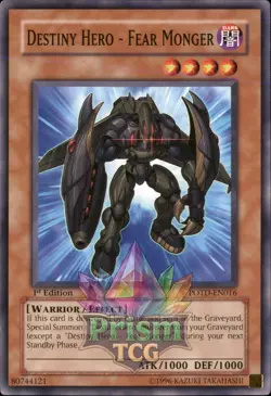 1st Ed Destiny HERO - Fear Monger POTD-EN016 Yugioh - Image 1
