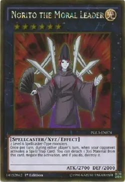 Norito the Moral Leader - PGL3-EN074 - Gold Rare 1st Edition Yugioh - Image 1