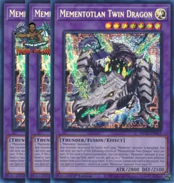 Yugioh! 3x Mementotlan Twin Dragon MP25-EN067 Prismatic Secret Rare 1st Ed NM - Image 1
