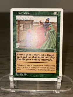 Three Visits Portal Three Kingdoms MTG P3K Magic The Gathering NM (A) - Image 2