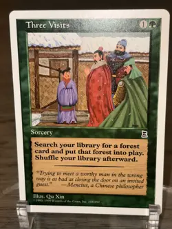 Three Visits Portal Three Kingdoms MTG P3K Magic The Gathering NM (A) - Image 3