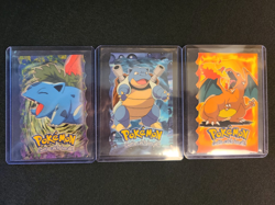 1999 TOPPS POKEMON DIE CUT BLUE LOGO CHARIZARD BLASTOISE IVYSAUR NM GRADABLE - Image 1