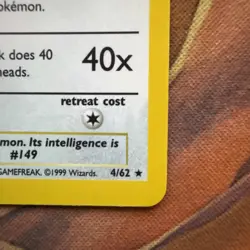 Pokemon TCG Dragonite Holo Rare Card 4/62 Fossil 1999 - Image 2