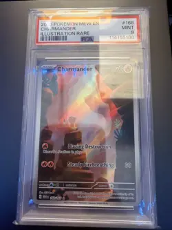 2023 Pokemon 151 Charmander 168/166 Illustration Rare PSA 9 - Image 1