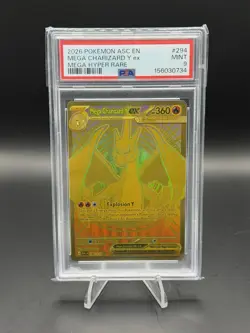 Pokemon Ascended Heroes Mega Charizard Y ex Mega Hyper Rare 294/217 GOLD PSA 9 - Image 1