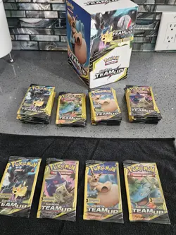 Pokemon TCG Sun & Moon Team Up Elite 3 Card Booster Packs Art Set! - Image 1