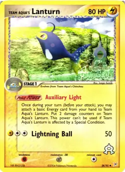 Pokemon TCG Team Aqua's Lanturn Regular 28/95 Team Magma vs Team Aqua VLP - Image 1
