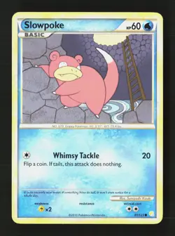 Slowpoke 81/123 Common HeartGold & SoulSilver Pokemon Near Mint - Image 1