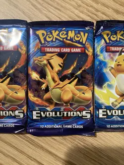 XY Evolutions Booster Pack Lot of 5 Factory Sealed English Pokemon TCG Free Ship - Image 3