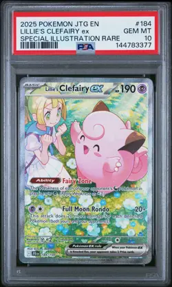 2025 Pokemon Journey Together Lillie's Clefairy EX Illustration Rare PSA 10 - Image 1