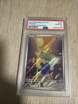 2024 Pokemon Phanpy 205/191 Surging Sparks Illustration Rare PSA 10 - Image 1