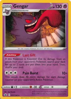 Gengar 057/198 Holo Rare Chilling Reign Pokemon Near Mint - Image 1