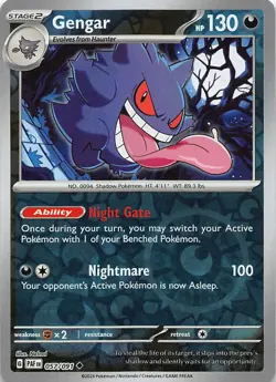 Gengar 057/091 Uncommon Paldean Fates Pokemon Reverse Holo Near Mint - Image 1