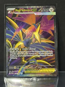 Pokemon Mega Skarmory EX 106/088 POR Full Art Ultra Rare Holo 260 HP - Image 1