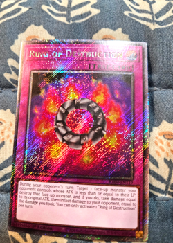 Ring of Destruction - Platinum Secret Rare - Quarter Century Stampede - Yugioh - Image 2