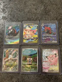 Lot Of 6 Pokemon Cards From Various Sets Just Freshly Pulled And Put In Sleeves - Image 1