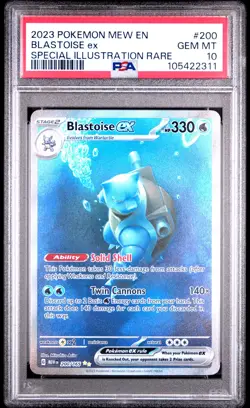 Pokemon Card Blastoise EX 200/165 Special Illustration Rare PSA 10 151 - Image 1