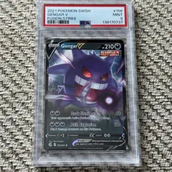 Pokemon TCG Gengar v Fusion Strike Holo Ultra Rare Card 156/264 PSA 9 - Image 1