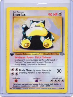 1999 Pokemon Snorlax Jungle 1st Edition Non Holo Rare Card #27/64 - Image 1
