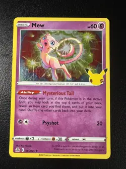 Mew Holo 11/25 Celebrations Pokemon TCG Single Card ENGLISH LP - Image 1