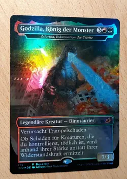 MTG Magic: FOIL Zilortha, Inkarnation der Starke, Godzilla Full Art, Dinosaurier - Image 4