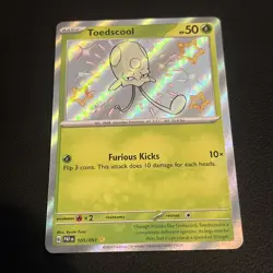Pokemon Card Toedscool 105/091 Paldean Fates Baby Shiny Holo Rare NM - Image 1