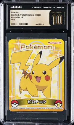 2023 POKEMON SCARLET & VIOLET STICKERS - MARUMIYA PIKACHU - HOLO CGC 10 PRISTINE - Image 1