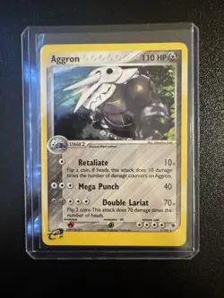 Pokemon Aggron Holo Rare Ruby and Sapphire 1/109 LP Holo - Image 1