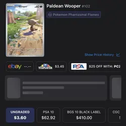 Pokemon Paldean Wooper 102/094 Me02: Phantasmal Flames Illustration Rare Holo - Image 3