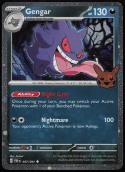 Gengar (Cosmos Holo) 057/091 NM Trick or Trade BOOster 2024 Holo Pokemon - Image 1