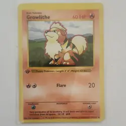 Pokemon Growlithe 1st Edition Base Set Shadowless Uncommon 28/102 Regular - Image 1