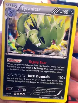 Pokemon Tyranitar 056/124 Cosmos Holo Rare Stage 2 EN HP160 Dark Mountain - Image 1