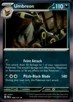 UMBREON 059/131 HOLO RARE SV: PRISMATIC EVOLUTIONS POKEMON NM/M - Image 1