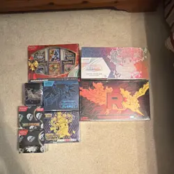 Pokemon TCG Sealed Box Lot Surging Sparks, Mega Evolution, Moltres, EX - Image 1