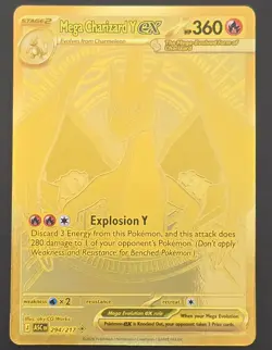 Pokemon Ascended Heroes Mega Charizard EX Gold 294/217 NM - Image 1