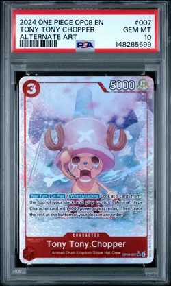 Tony Tony Chopper 007 Alternate Art One Piece Op08-two Legends PSA 10 - Image 1