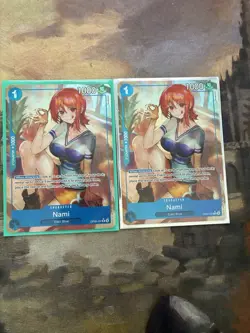 Set Of 2 One Piece CCG OP09-50 Parallel Nami Near Mint Condition Emperors - Image 1