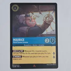 Disney Lorcana Maurice - Cold Foil World-Famous Inventor Character Card 152/204 - Image 1