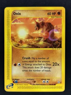 Onix 98/147 - Aquapolis eReader Vintage Non Holo Pokemon Card - LP - Image 1