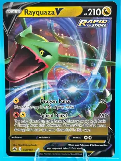 Rayquaza V 100/159 Crown Zenith Ultra Rare Holo Pokemon TCG Card NM/MINT - Image 1
