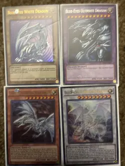 Yu-Gi-Oh Ultra Rare Original Blue-Eyes White Dragon Card Bundle Lot - Image 1