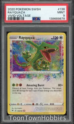 PSA 9 Pokemon - Rayquaza 138/185 Amazing Rare - Vivid Voltage - Image 1
