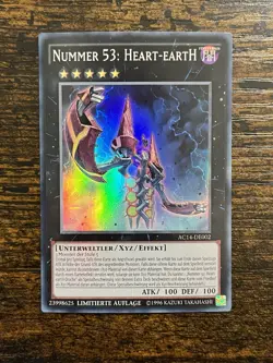 Number 53: Heart-eartH AC14-DE002 Super Rare Limited Light Play German Yu-Gi-Oh! - Image 1