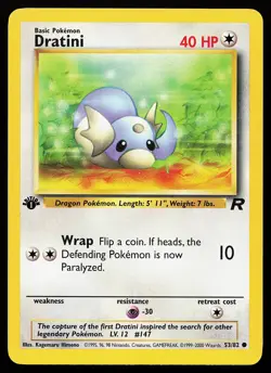 Dratini 53/82 Common 1st Edition Team Rocket Pokemon Card - Image 1