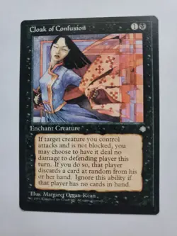MTG Magic The Gathering Card Cloak of Confusion Enchant Creature Black Ice Age - Image 1
