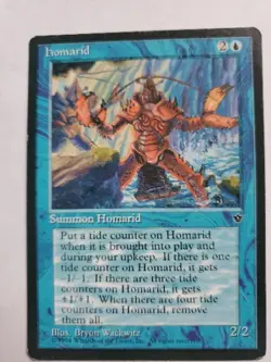 MTG Magic The Gathering Card Homarid Summon Homarid Blue Fallen Empires 1994 - Image 1