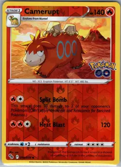Camerupt 014/078 Reverse Holo Pokemon GO - Pokemon Card - NM - Image 1