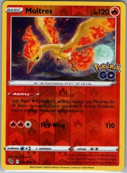 Moltres 012/078 Reverse Holo Pokemon GO - Pokemon Card - NM - Image 1