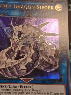 1st ed Cyber Dragon Sieger CYHO-EN046 Ultra Rare Yugioh Card Moderate Play - Image 5